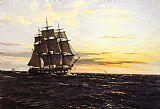 Montague Dawson Canvas Paintings - Into The Westerly Sun